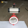 Válvula borboleta forrada de PTFE com disco polido e atuador pneumático