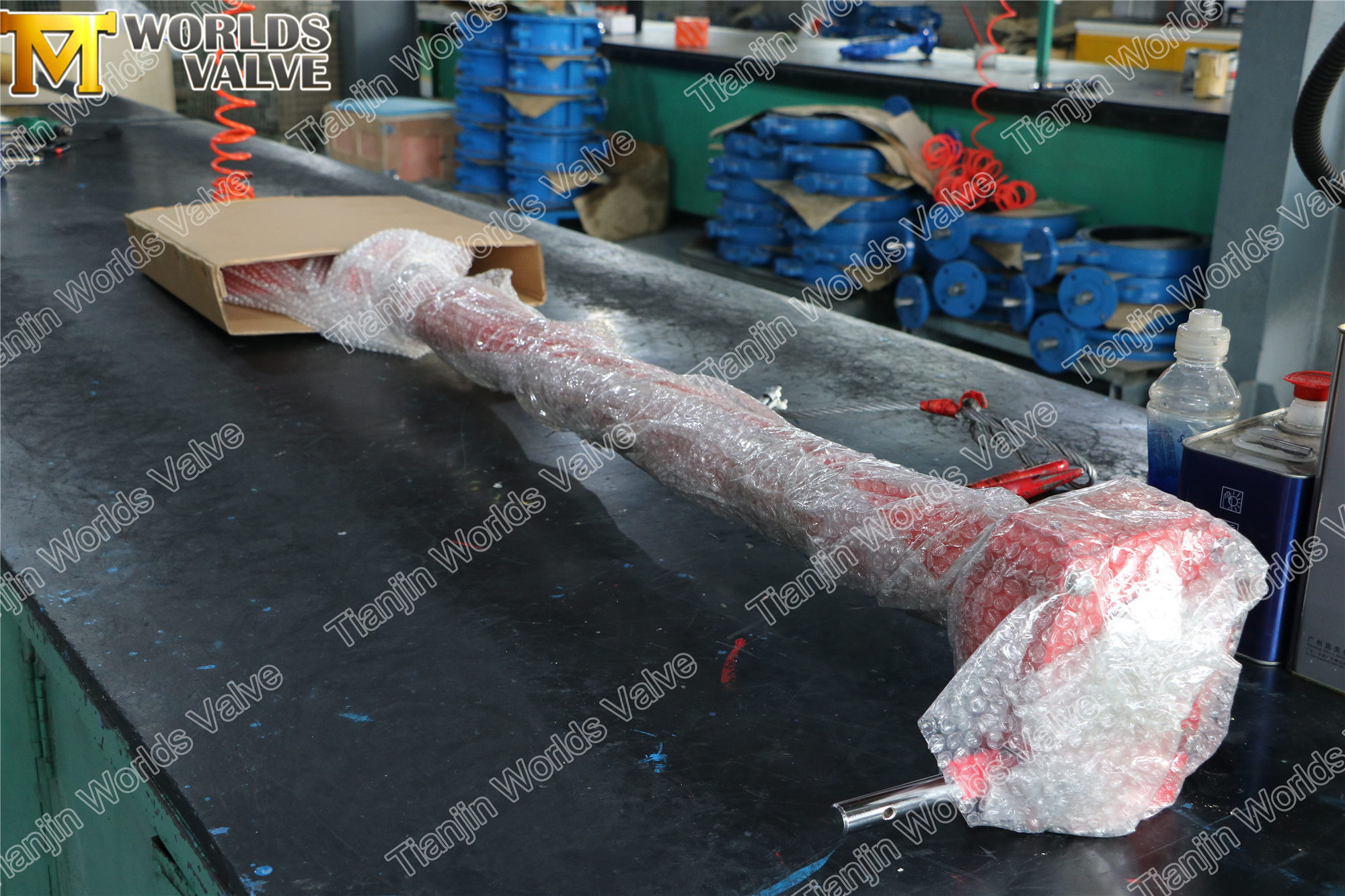 V&aacute;lvula borboleta forrada de PTFE com haste de extens&atilde;o (2)