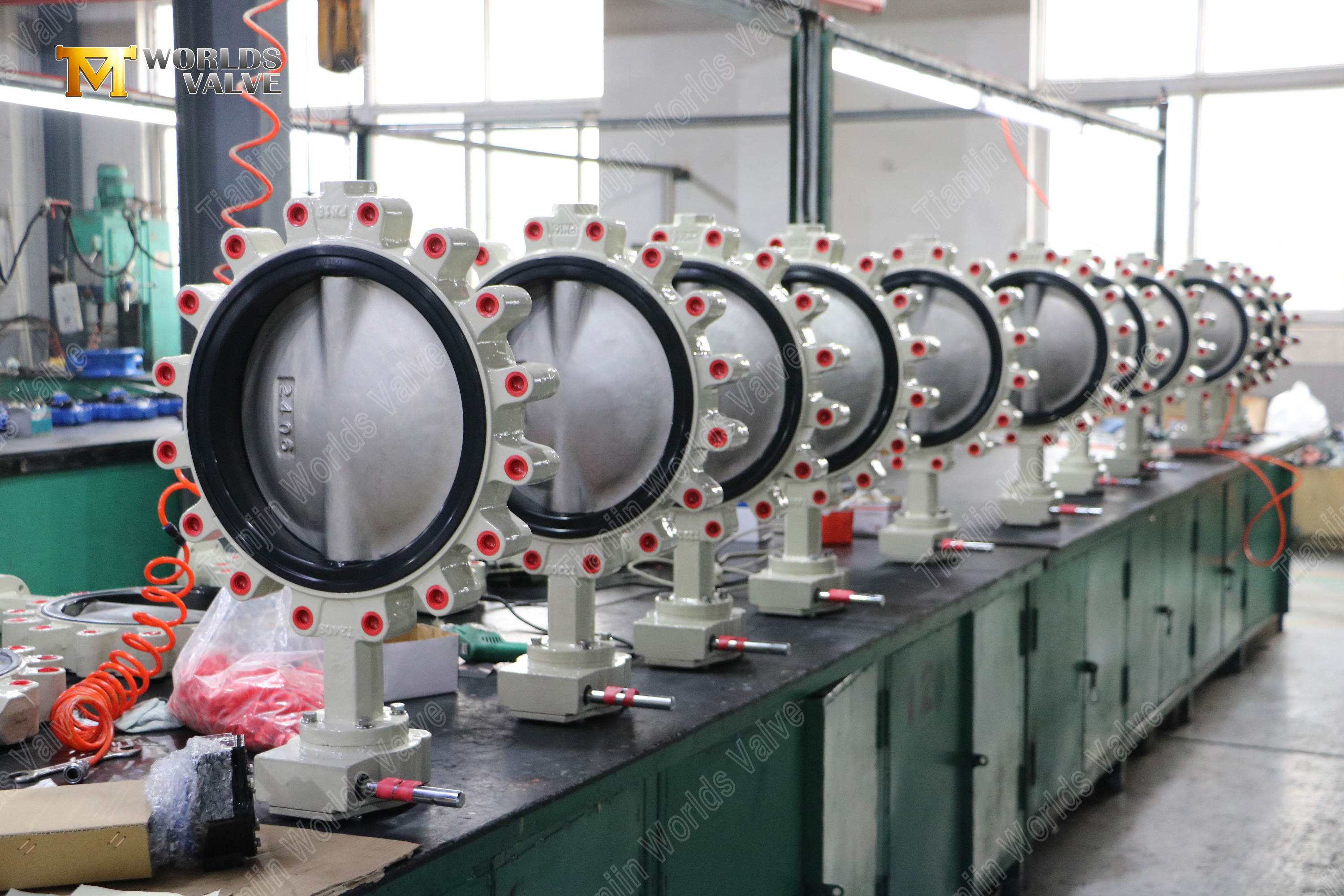 V&aacute;lvula borboleta com tal&atilde;o de engrenagem helicoidal com disco DI coberto de nylon (6)