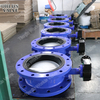 AWWA C504 C207 Double Flange Borboleta de Ferro Ductil Borboleta Assento Substituível