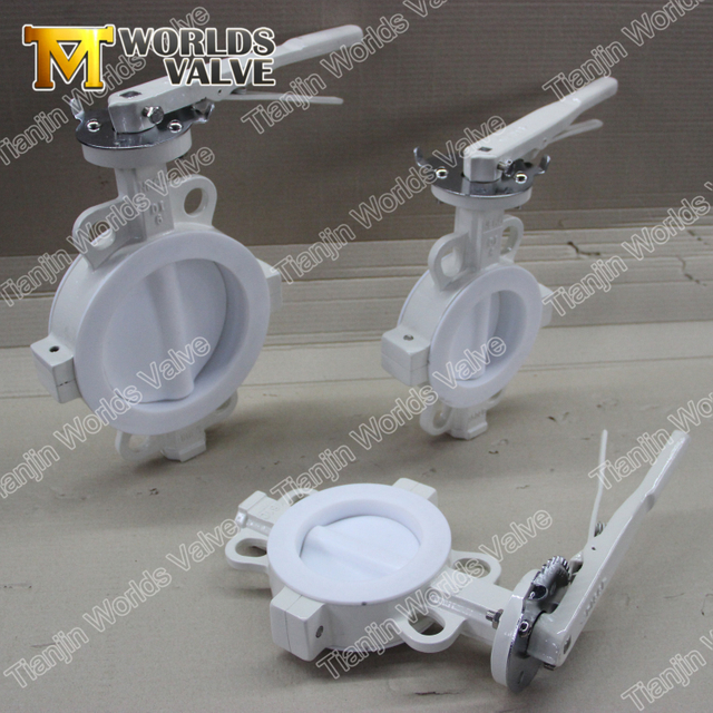Válvula borboleta com revestimento de PTFE com flange wafer