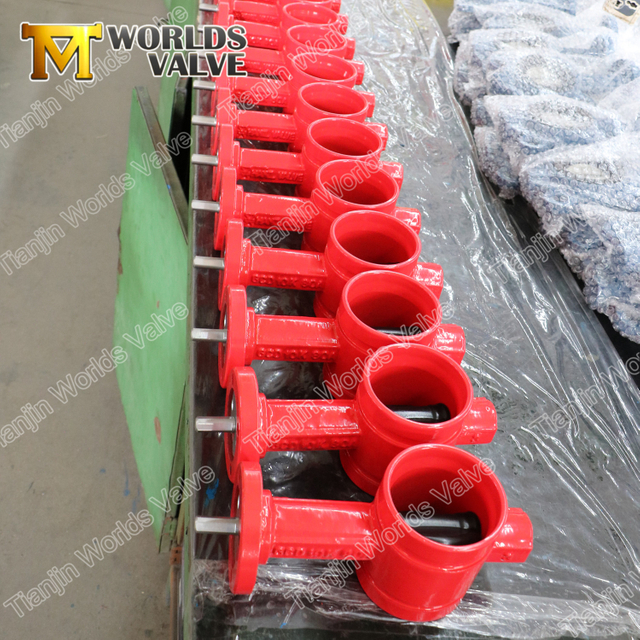 Válvula borboleta de ranhura de disco de revestimento de borracha EPDM PN10 PN16