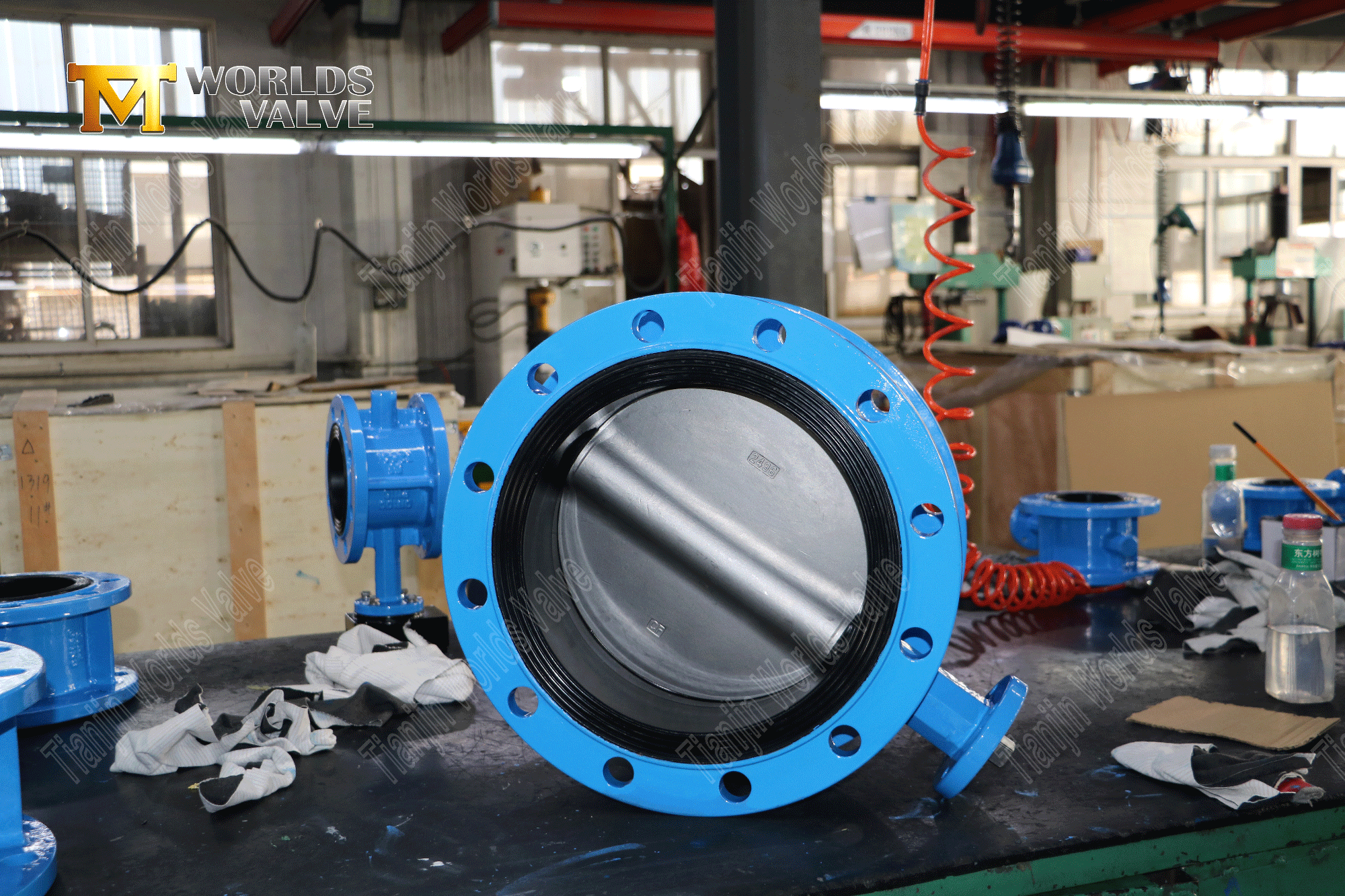 Conex&atilde;o dupla de flangela v&aacute;lvula de borboleta de borracha vulcanizada