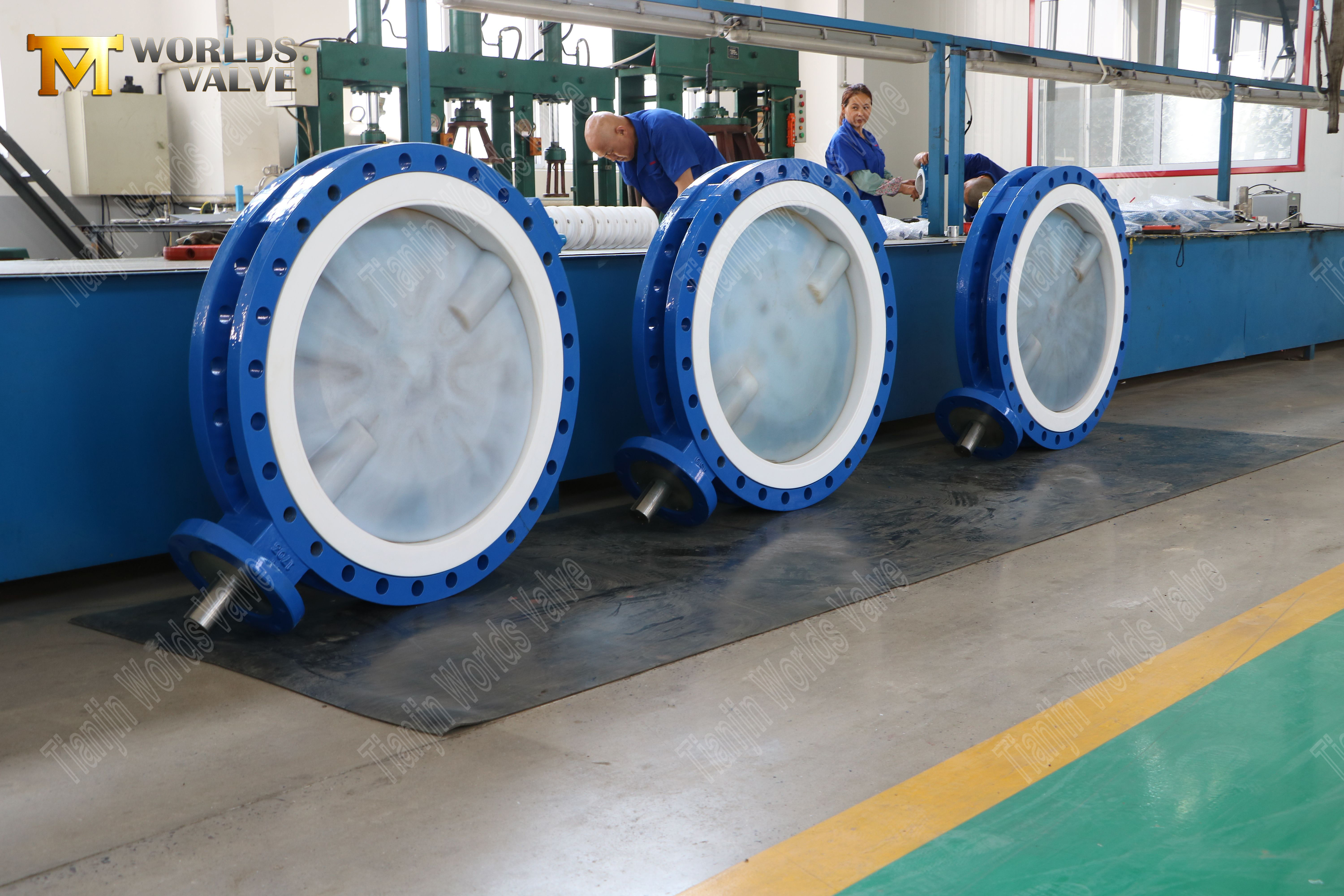 V&aacute;lvula borboleta PFA para servi&ccedil;o qu&iacute;mico 150LB, sede em PTFE, operada por engrenagem (7)