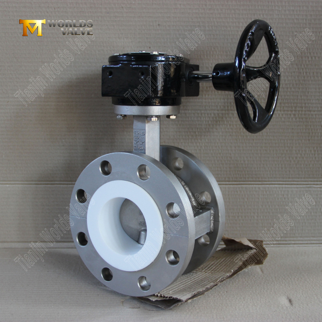 Válvula borboleta flangeada com sede em PTFE e disco CF8M | Design de corpo dividido