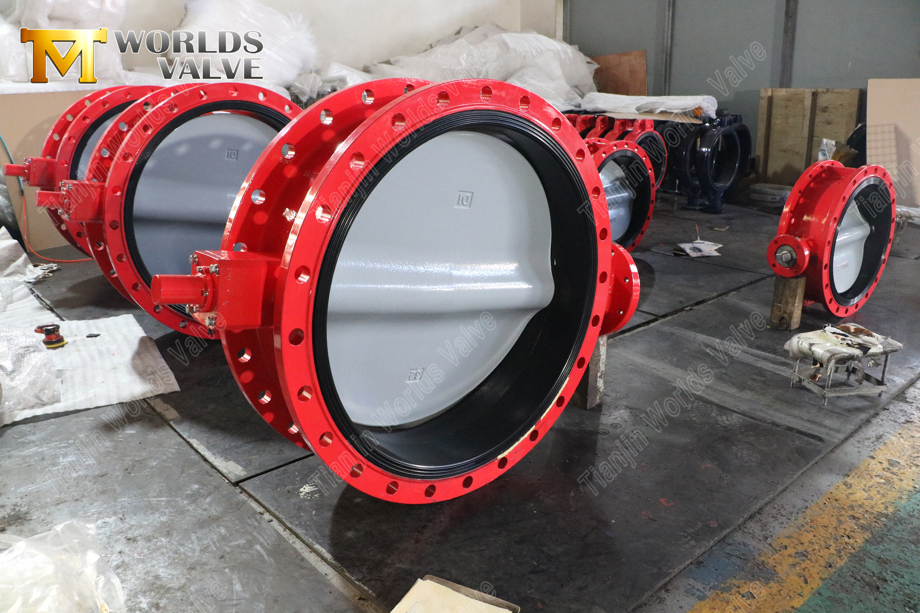 V&aacute;lvula borboleta de flange dupla com disco DI revestido de nylon (9)