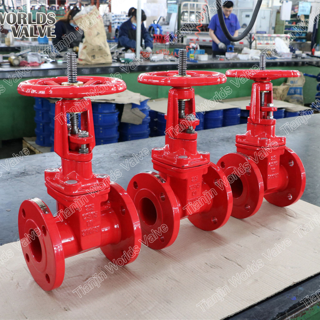 Válvula de gaveta em cunha de borracha com haste ascendente em ferro fundido para baixa pressão