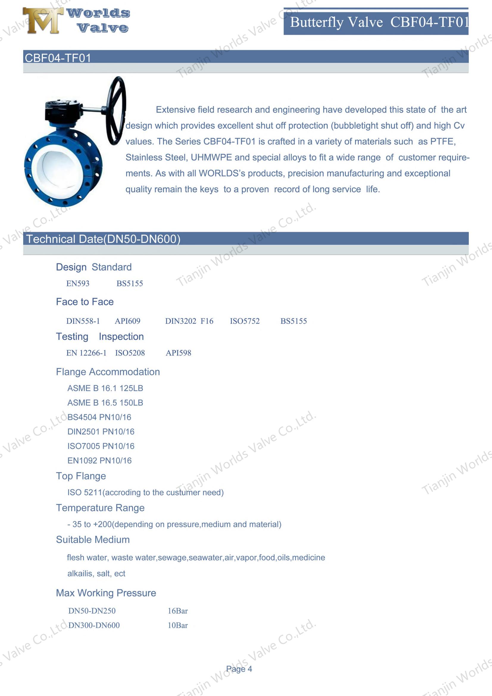 V&aacute;lvulas de borboleta de forro de flange