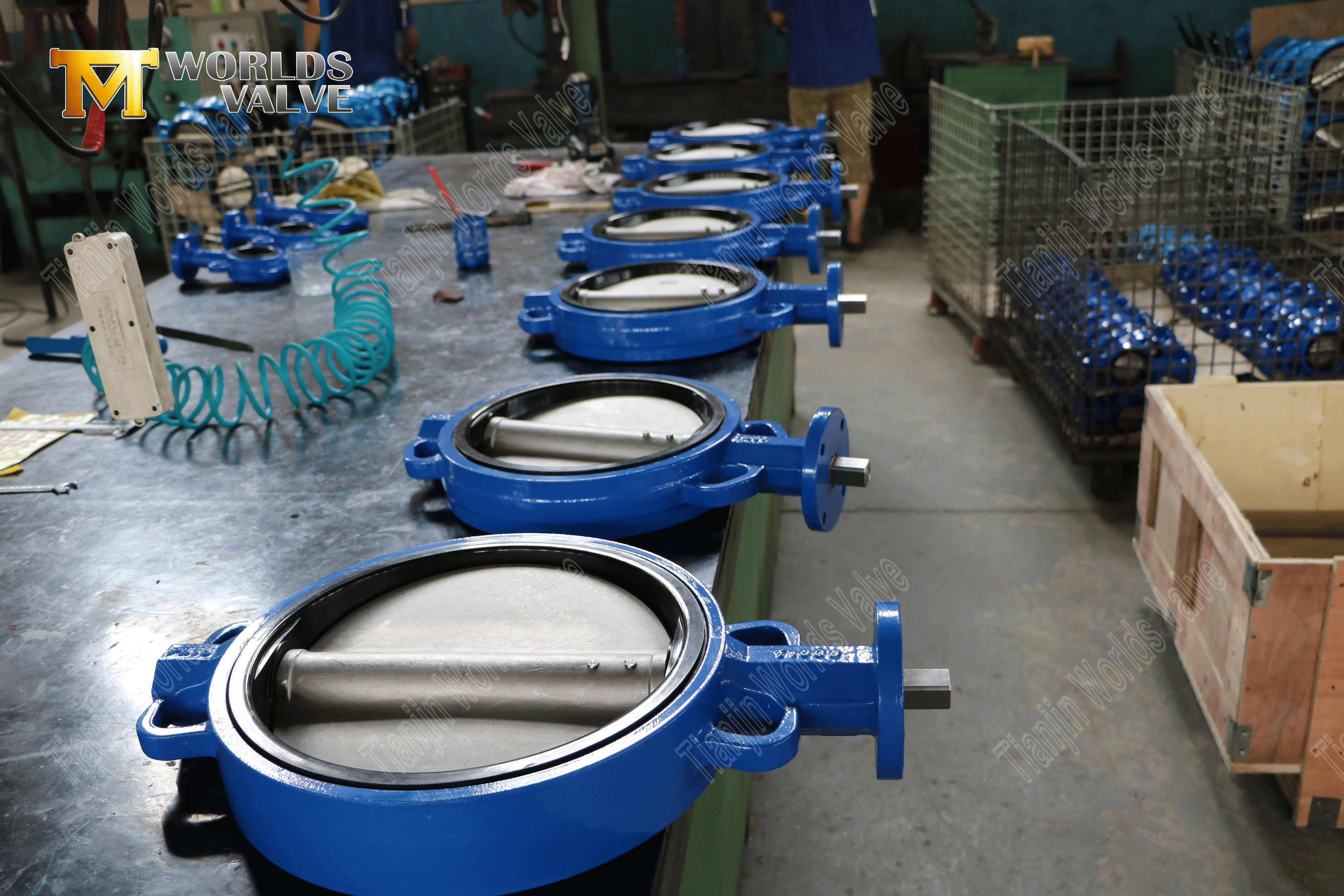 V&aacute;lvulas de borboleta do tipo engrenagem de minhocas com borracha com borracha (3)