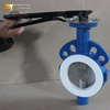 Válvula borboleta forrada de PTFE com disco polido e atuador pneumático