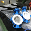 PTFE de corpo dividido Ptfe forrado válvula de borboleta SS com atuação pneumática | Superior resistência à corrosão e eficiência de manutenção