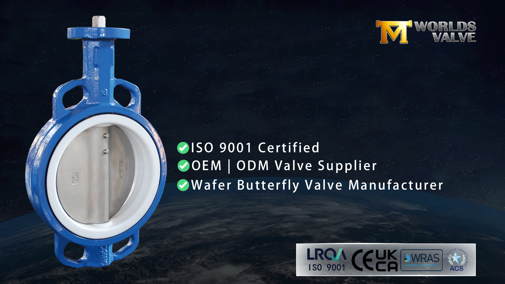 Válvula borboleta wafer concêntrica | Corpo DI | Disco CF8 | Assento em PTFE | PN16