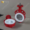 Válvula borboleta forrada de PTFE com disco polido e atuador pneumático
