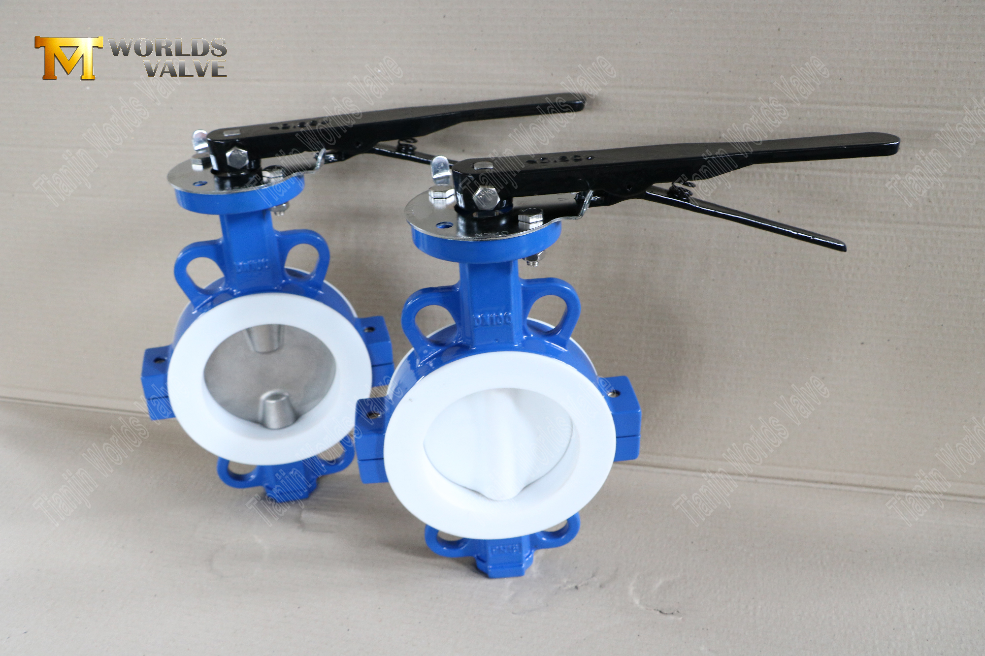 DN100-TEFLON-LINDED-WAFER-SPLIT-BOY-BTERFLY-VALVES-CONTROLO DE FLOW-FLOW-FLOW-FLOW- (2) resistente &agrave; corros&atilde;o (2)