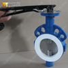 Válvula borboleta wafer de assento de PTFE de corpo dividido com disco CF8M