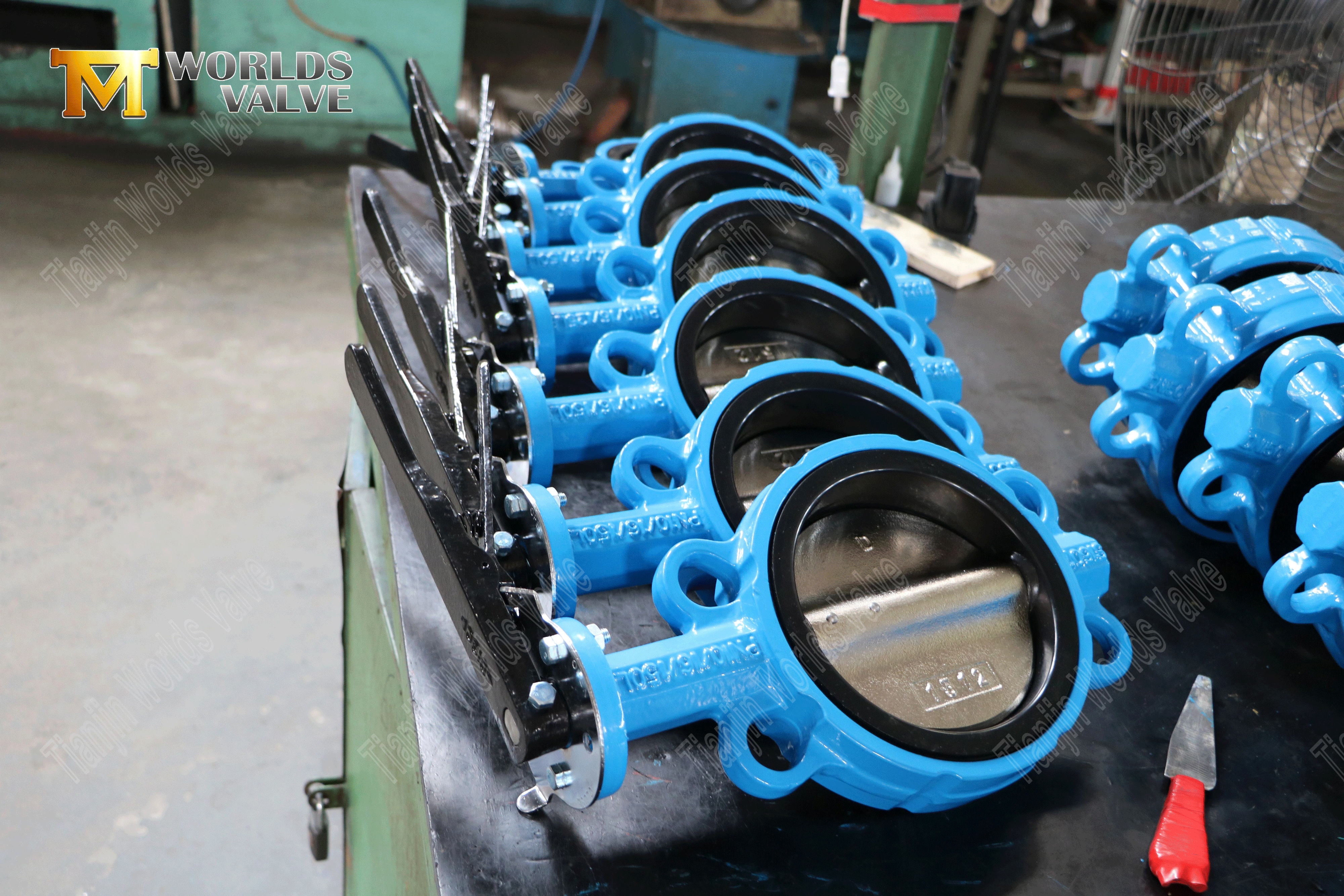 V&aacute;lvulas de borboleta do tipo engrenagem de worm com engrenagem de minhocas com forro de borracha (4)