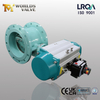 Válvulas de borboleta com deslocamento duplo com atuação pneumática | Soluções industriais de flange dupla