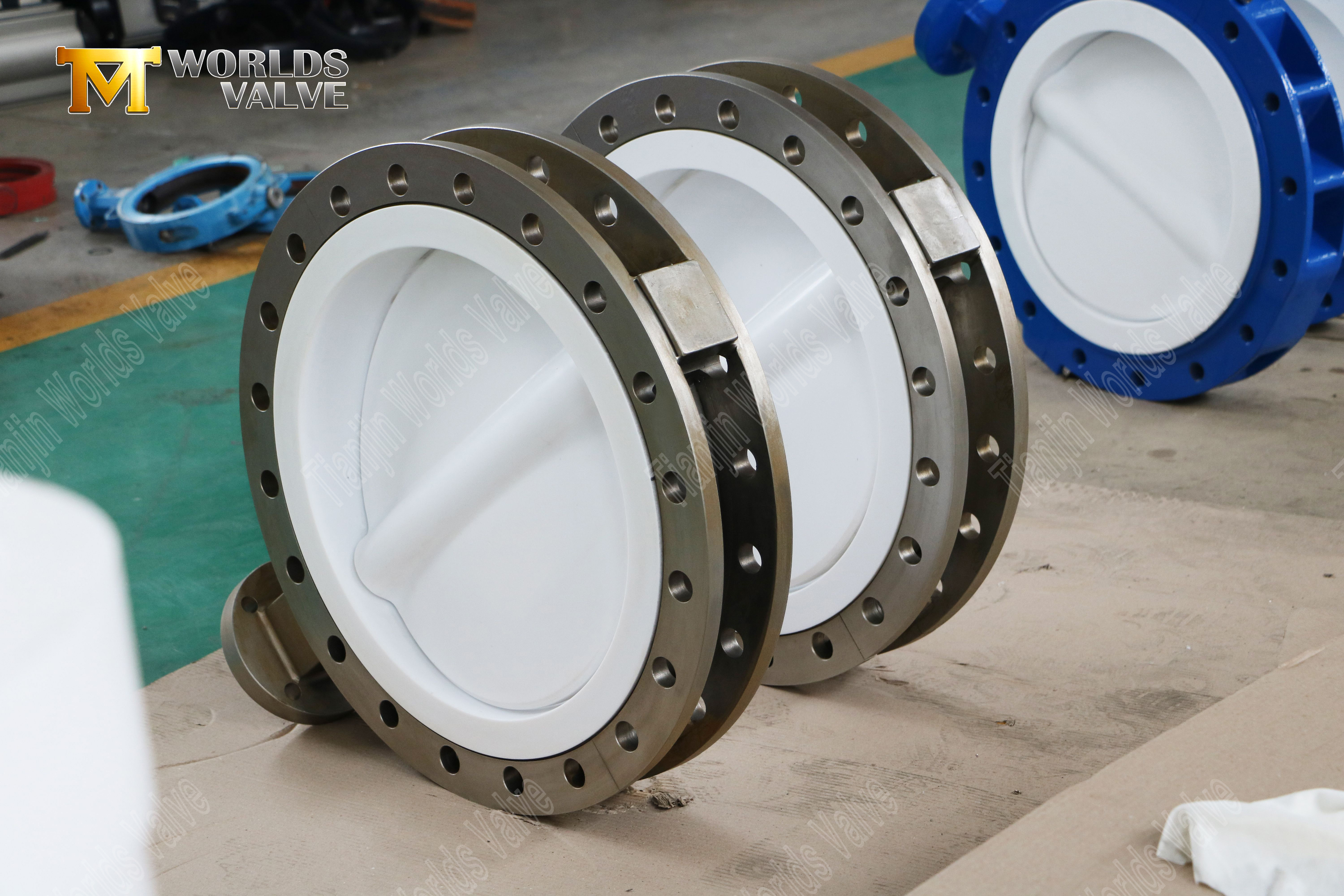 CF8M V&aacute;lvula de borboleta corporal dividida com disco PTFE e assento-3 (2)