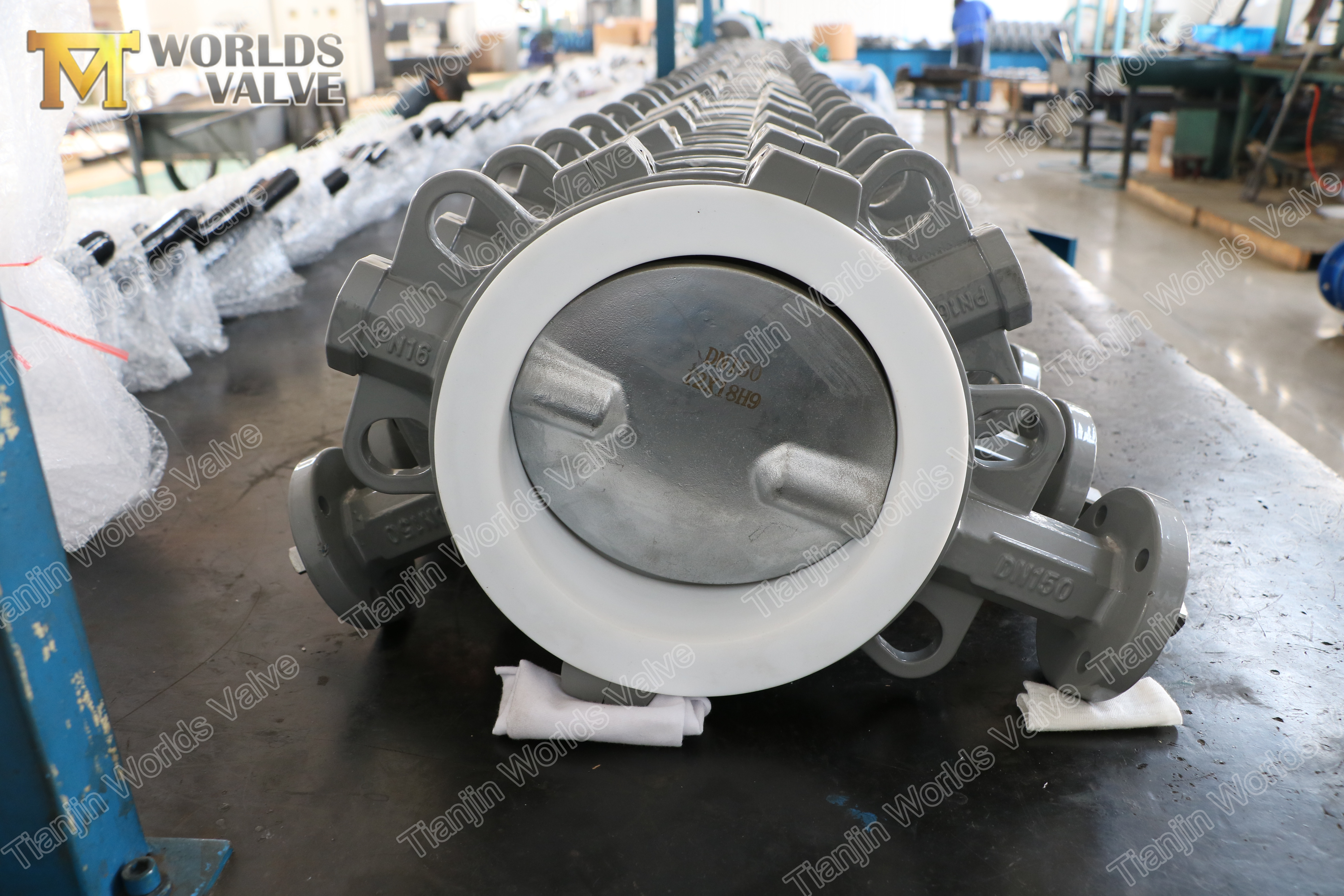 2 PTFE Full Forro Wafer Tipo Concentric Butterfly Valve