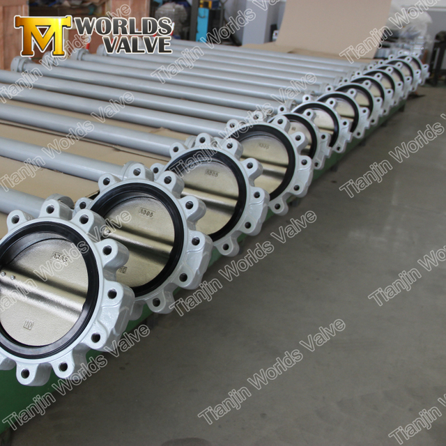 Boa qualidade Tipo Tipo Threaded Throw Válvula de borboleta com haste / eixo longo / estendido