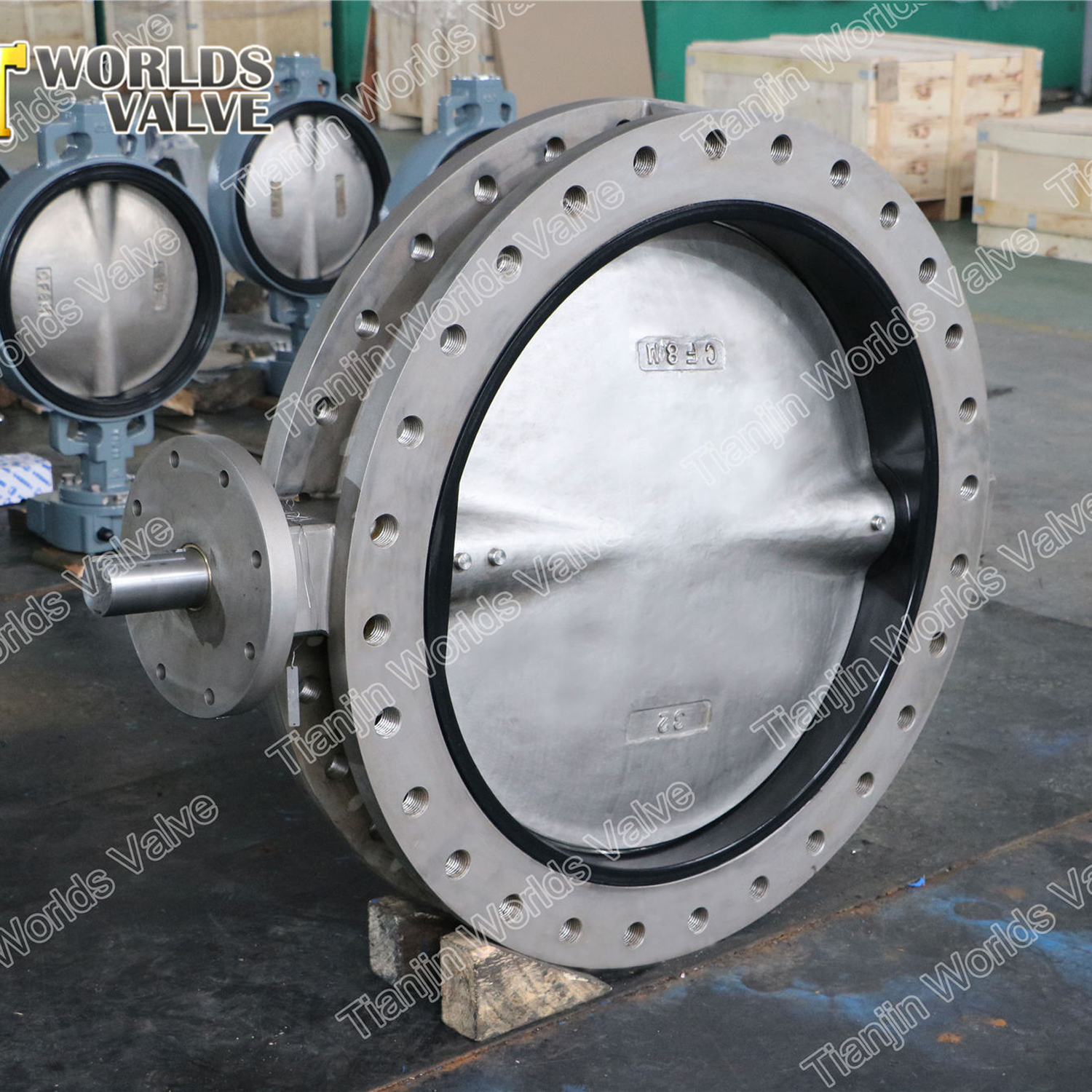U V&aacute;lvula de borboleta de flange dupla de se&ccedil;&atilde;o com sentado resiliente do fornecedor da v&aacute;lvula OEM da China