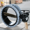 Válvula borboleta de flange dupla 18" com disco super duplex e sede de borracha vulcanizada | Flange superior ISO 5211