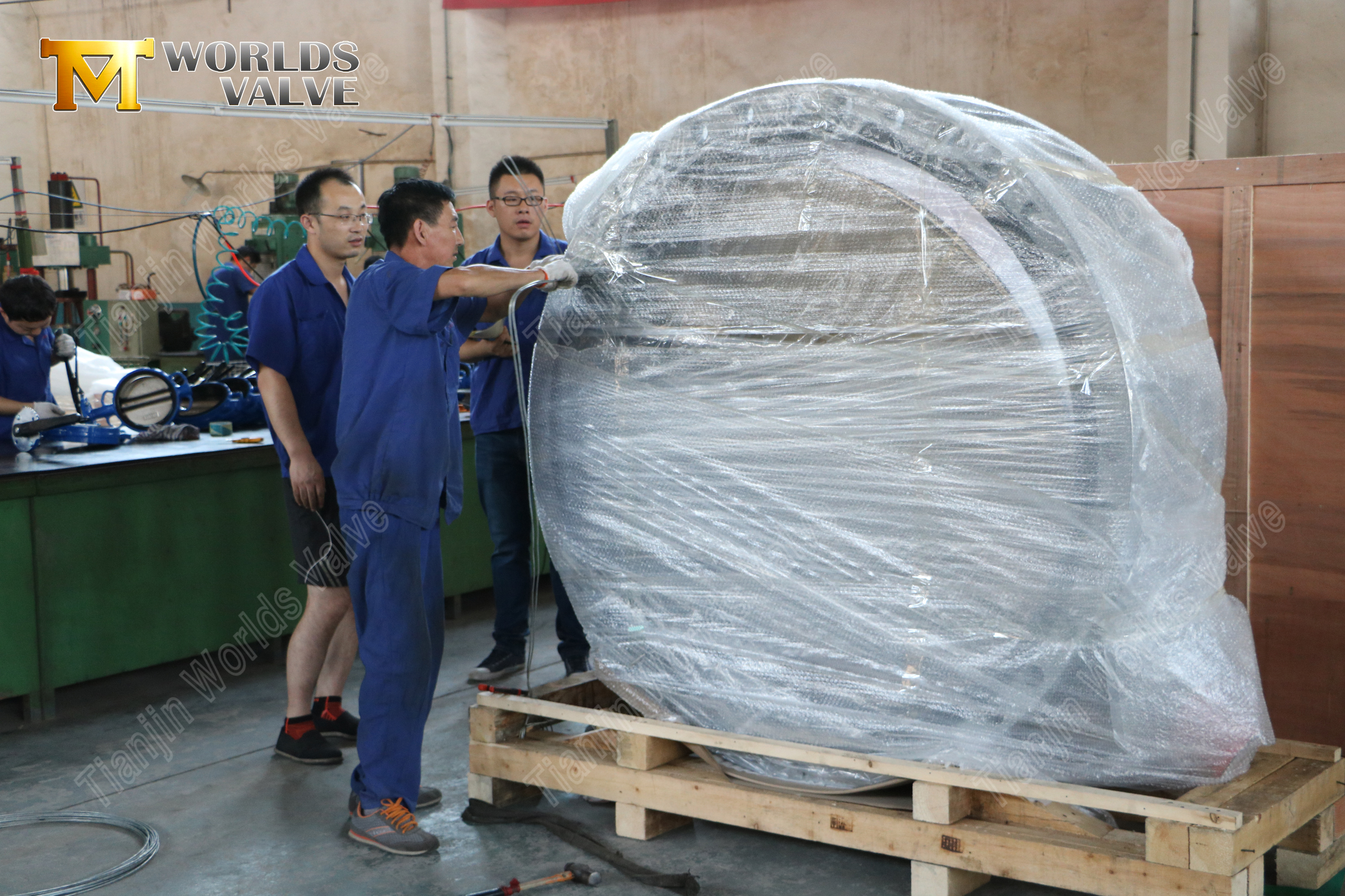 V&aacute;lvula borboleta com flange dupla de disco de alum&iacute;nio e bronze (2)