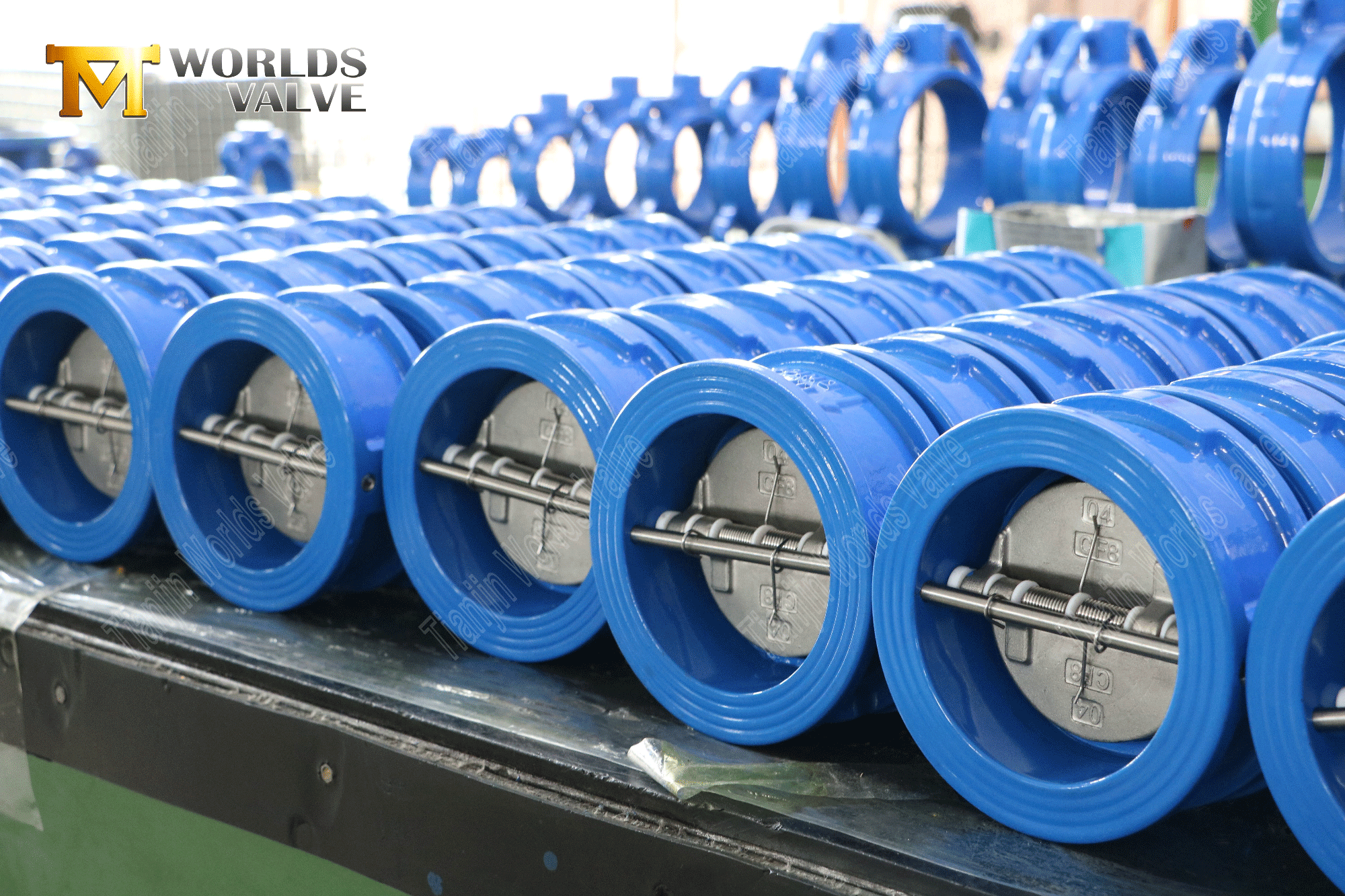 V&aacute;lvula de reten&ccedil;&atilde;o de placa dupla PN16 com assento EPDM e disco SS