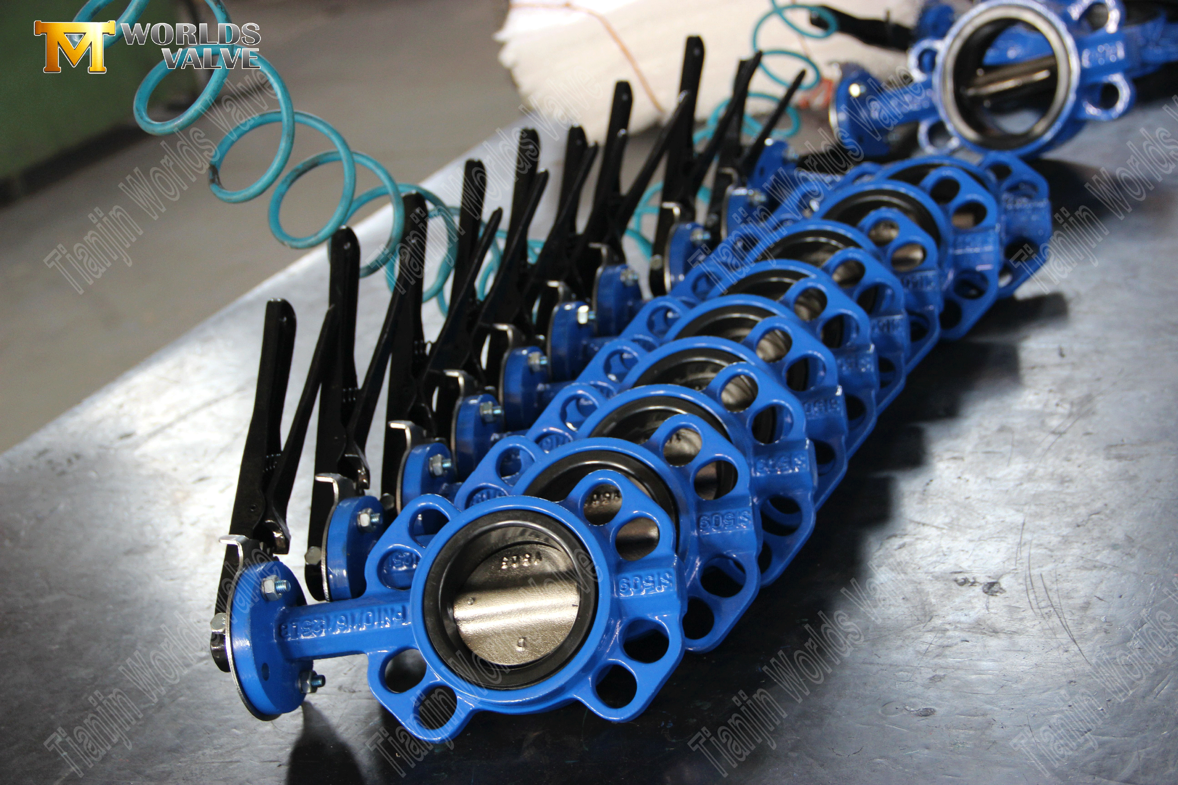 V&aacute;lvulas de borboleta do tipo engrenagem de minhocas com borracha com borracha (10)