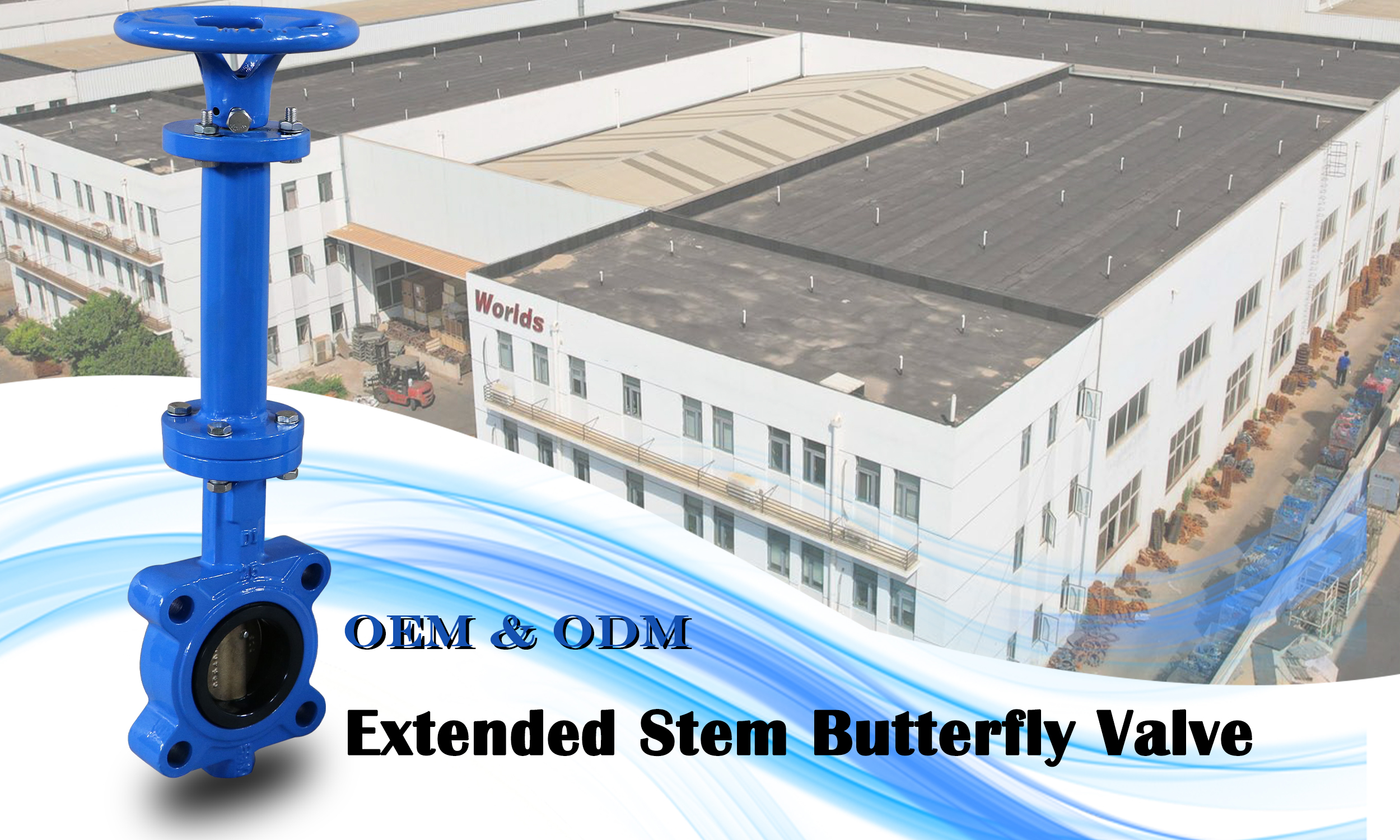 Válvula de borboleta de disco al-bronze estilo alcatrifador com haste estendida