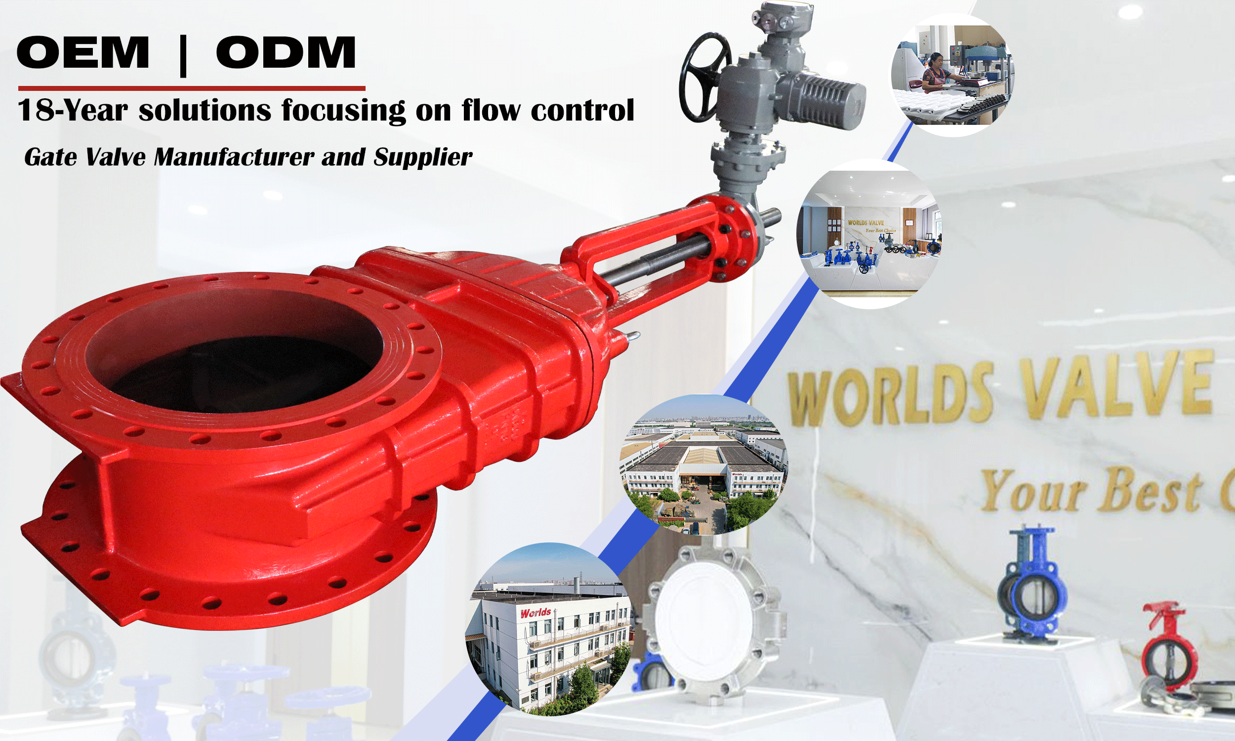 DN600 Rising Stem Dutil Iron Gate Valve com atuador elétrico