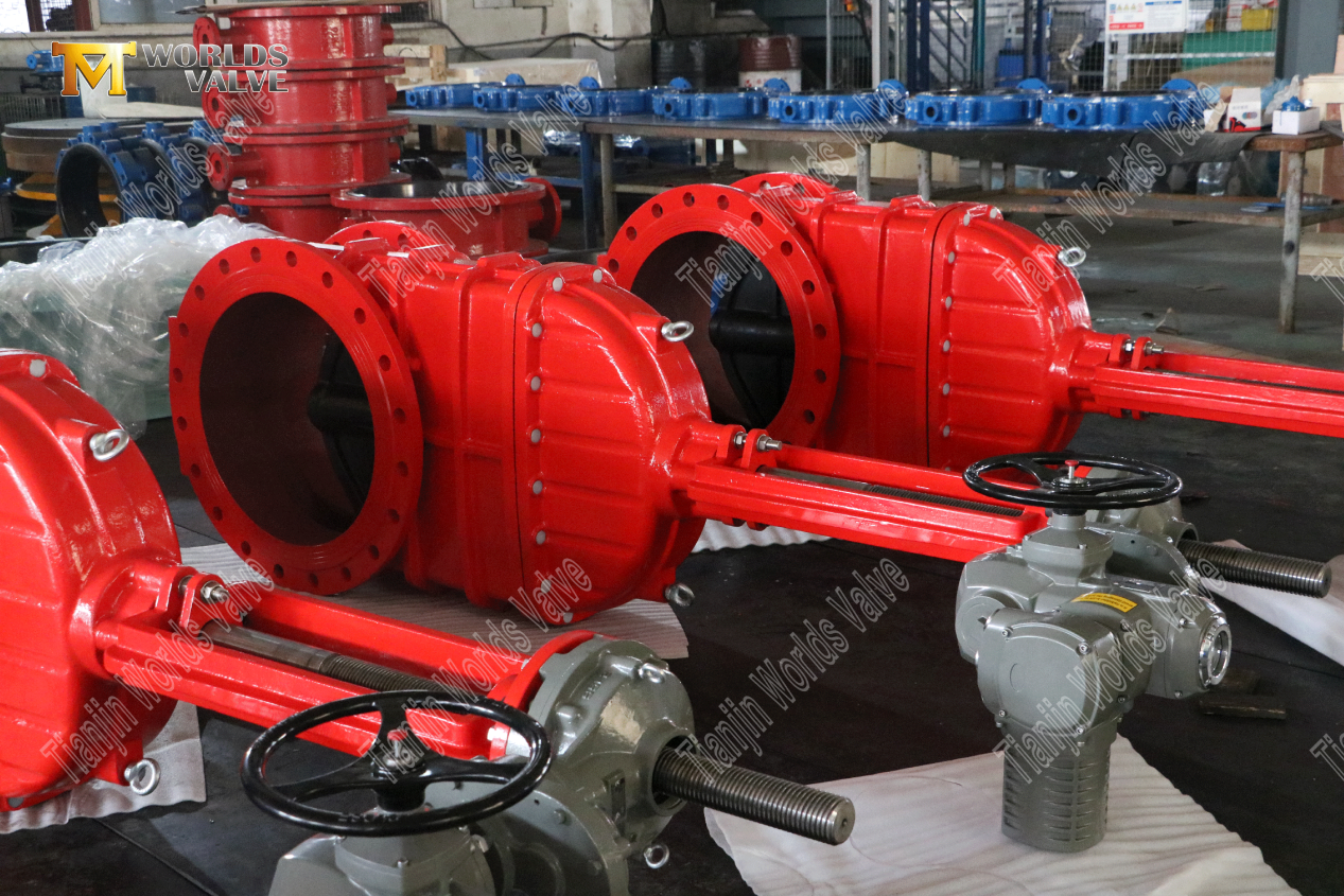DN600 Rising Stem Dutil Iron Gate Valve com atuador el&eacute;trico-2