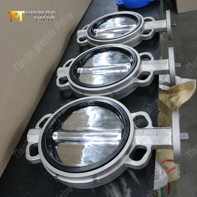 Válvula borboleta wafer SS com assento traseiro rígido com disco de polimento | Solução para alta temperatura com sede metálica