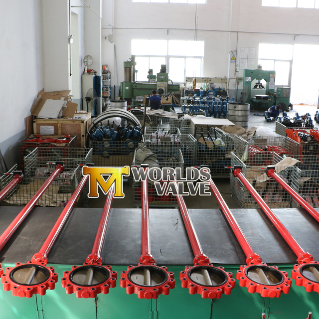 Válvula de borboleta tipo tronco longa e tocada com forro de borracha