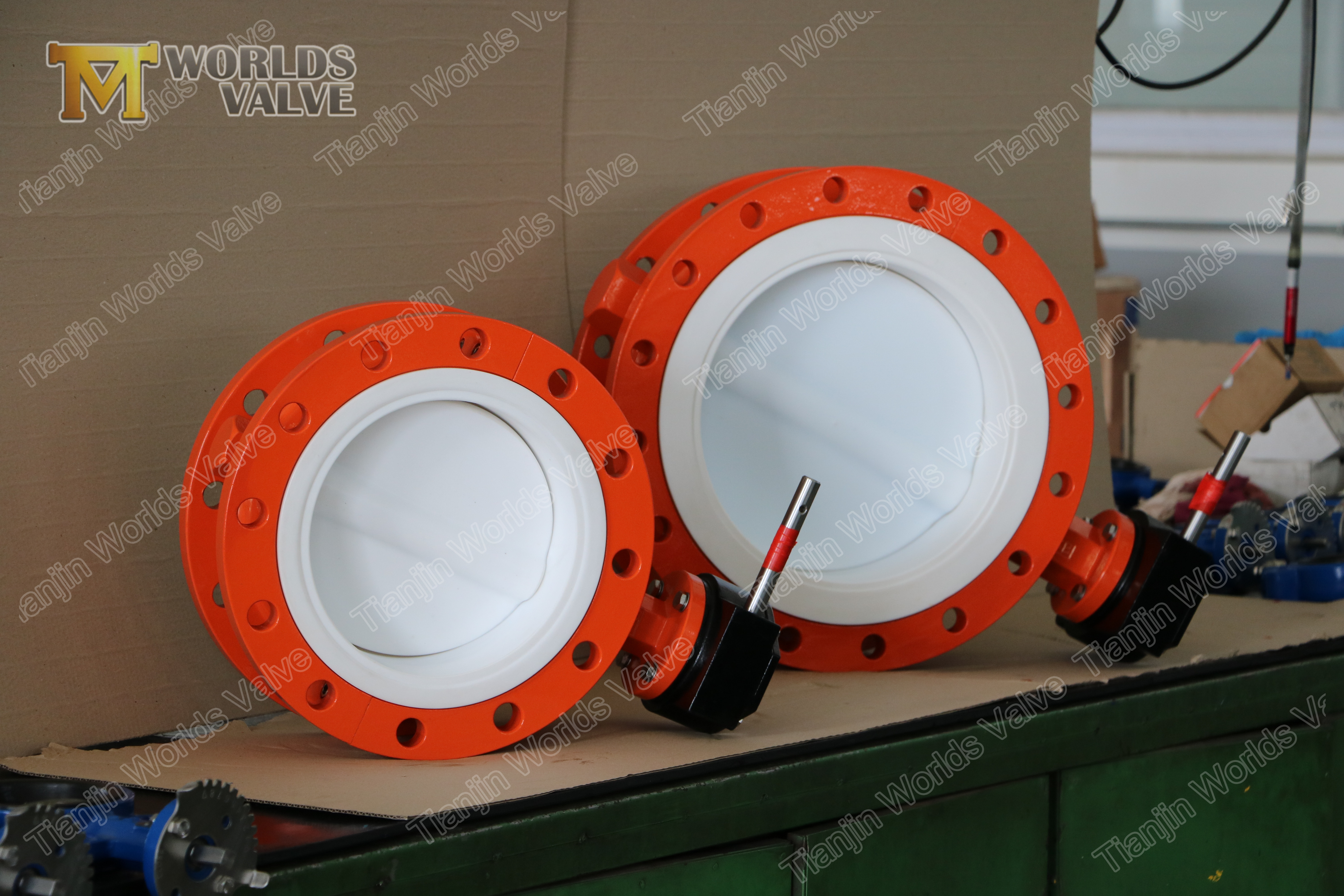 4 PTFE Assento Dois Pe&ccedil;as Corpo Split Corpo Duplo Flange V&aacute;lvula Borboleta
