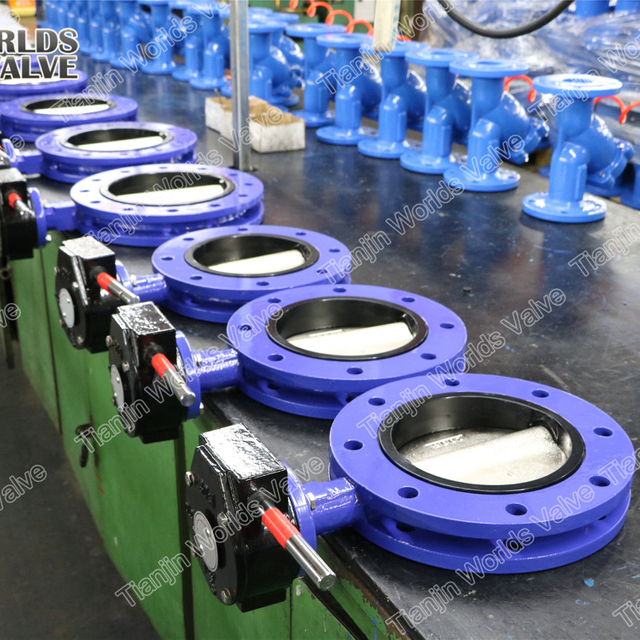 Válvula OEM da válvula OEM seção U Válvula de borboleta de flange dupla com disco revestido de EPDM