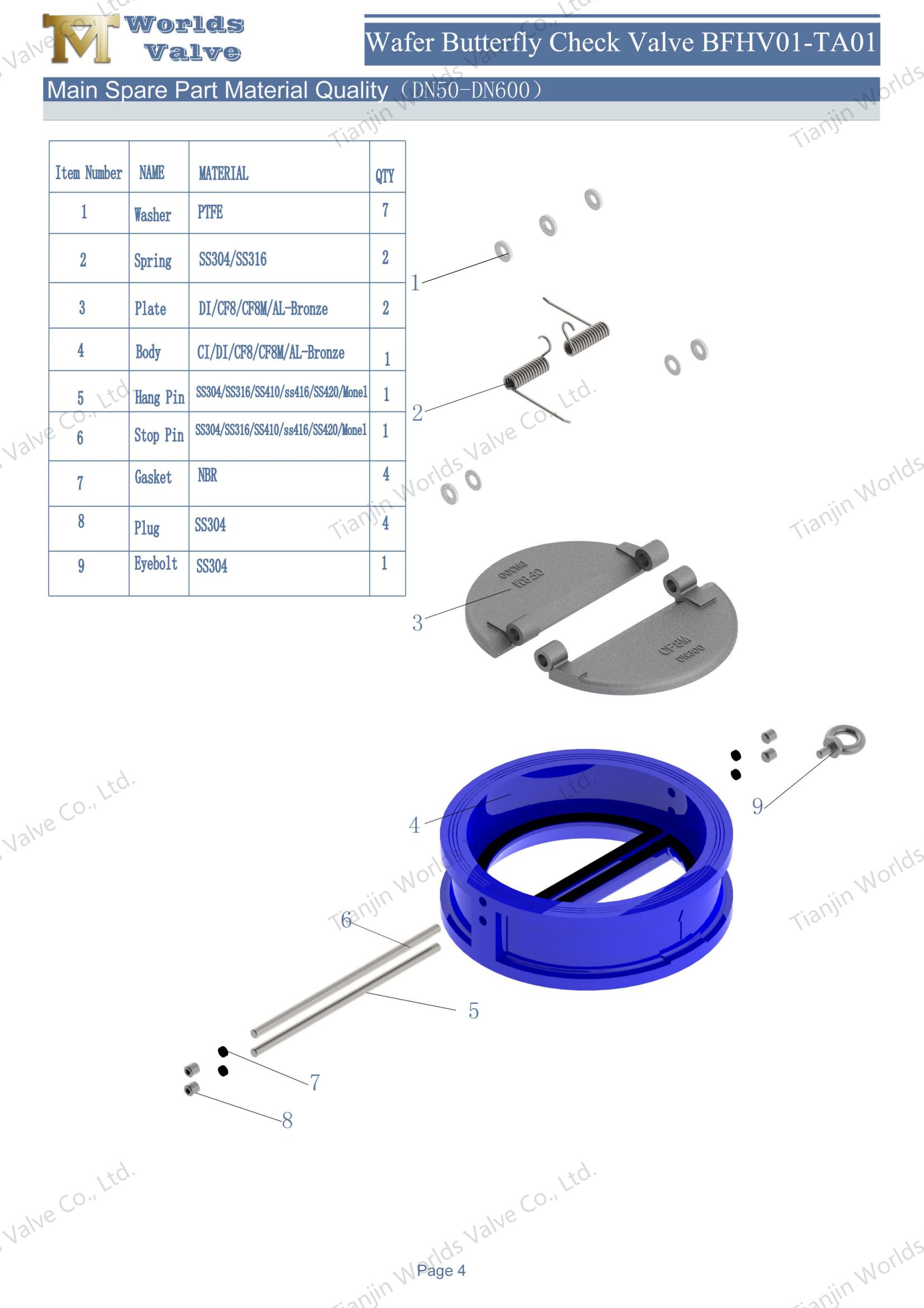 Alto desempenho de veda&ccedil;&atilde;o de alum&iacute;nio Bronze Dual Placa de reten&ccedil;&atilde;o V&aacute;lvula-1