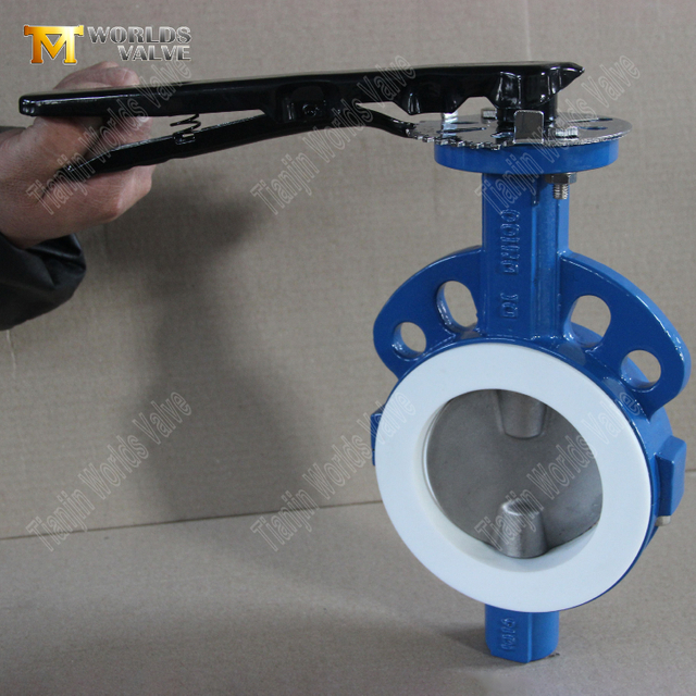 Válvula borboleta wafer de corpo dividido - sede em PTFE, fabricante OEM