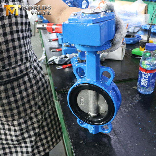 Válvula borboleta wafer operada por engrenagem – sede substituível em EPDM, PN10