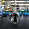 Válvula borboleta de extremidade ranhurada SS - Corpo CF8M, PN16, fabricante OEM