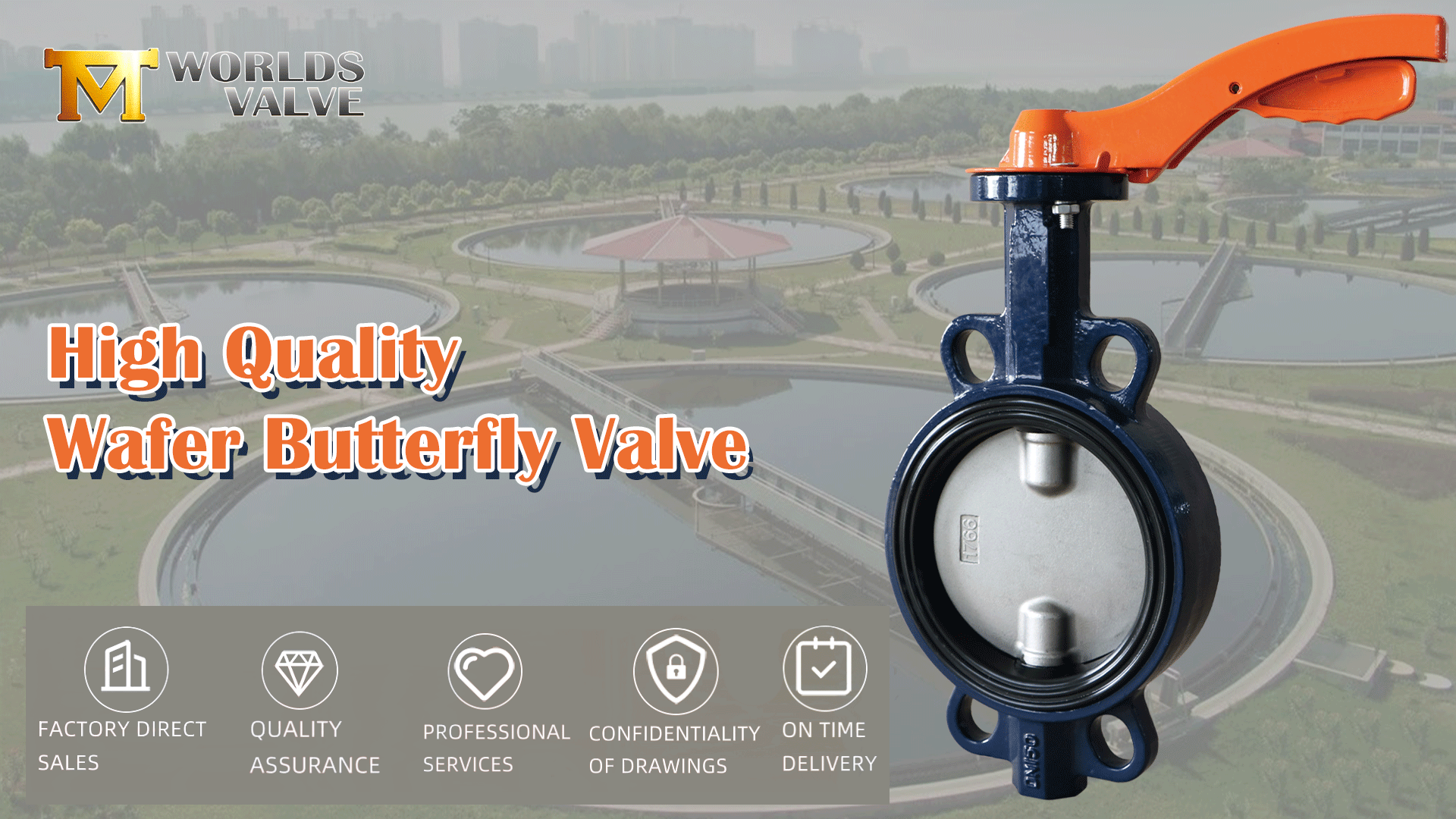 Válvula borboleta wafer com alavanca manual | Assento macio substituível | Personalização OEM